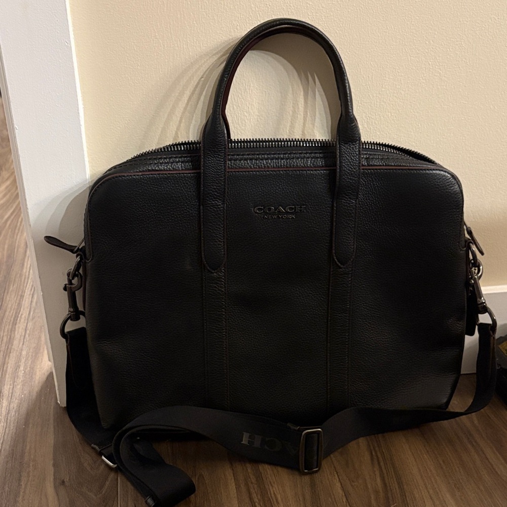 Coach Black Leather satchel/ briefcase Bag NWOT